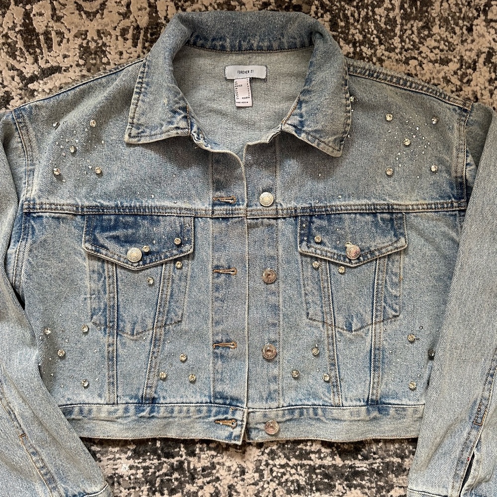 Jean Jacket w/rhinestones Small
